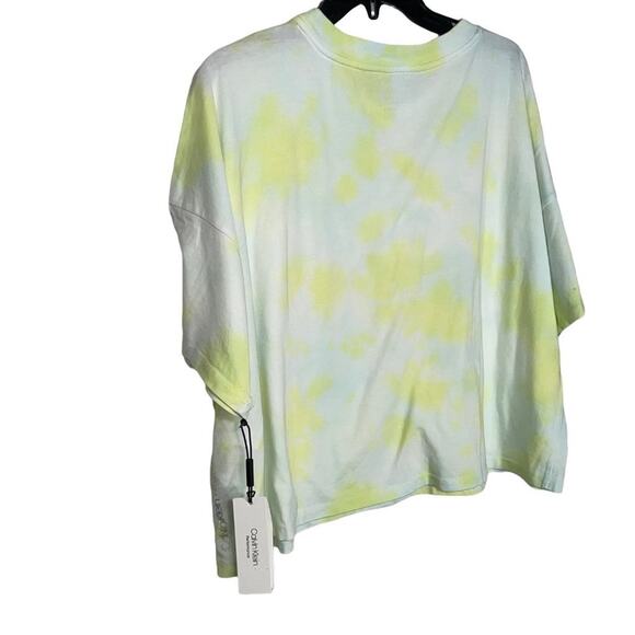 Calvin Klein Performance Cropped Tie-Dyed T-Shirt blue, green, XL - Picture 6 of 7
